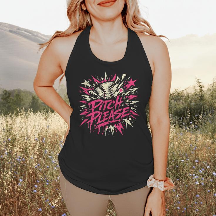 Baseball Phrase With Stars Flowy Tank Baseball Phrase With Stars Flowy Tank