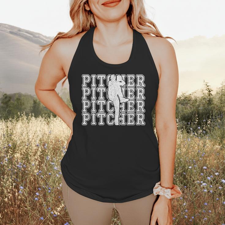 Baseball Pitcher Player Team Sport Lover Family Friends Fans Flowy Tank