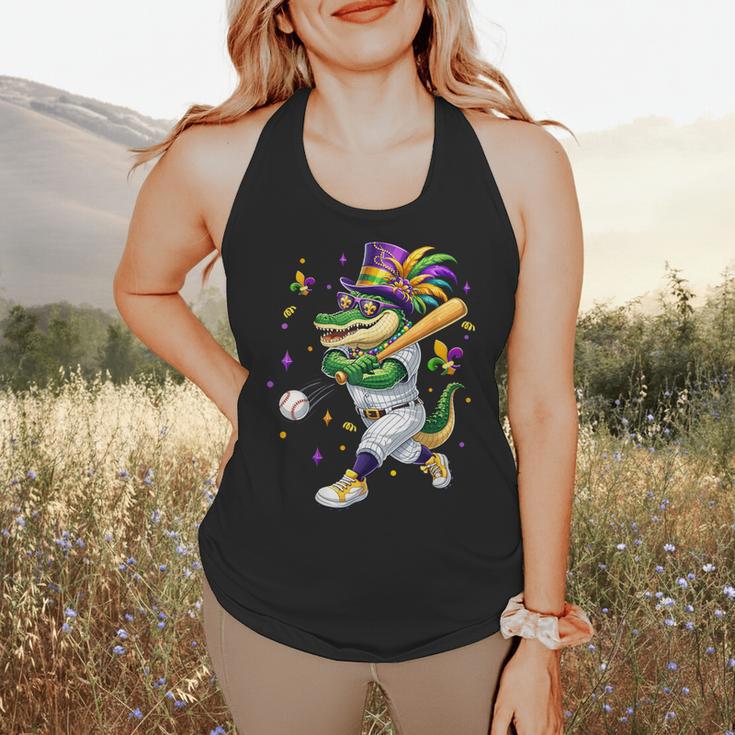 Baseball Player Mardi Gras Alligator Carnival Costume Beads Flowy Tank Baseball Player Mardi Gras Alligator Carnival Costume Beads Flowy Tank