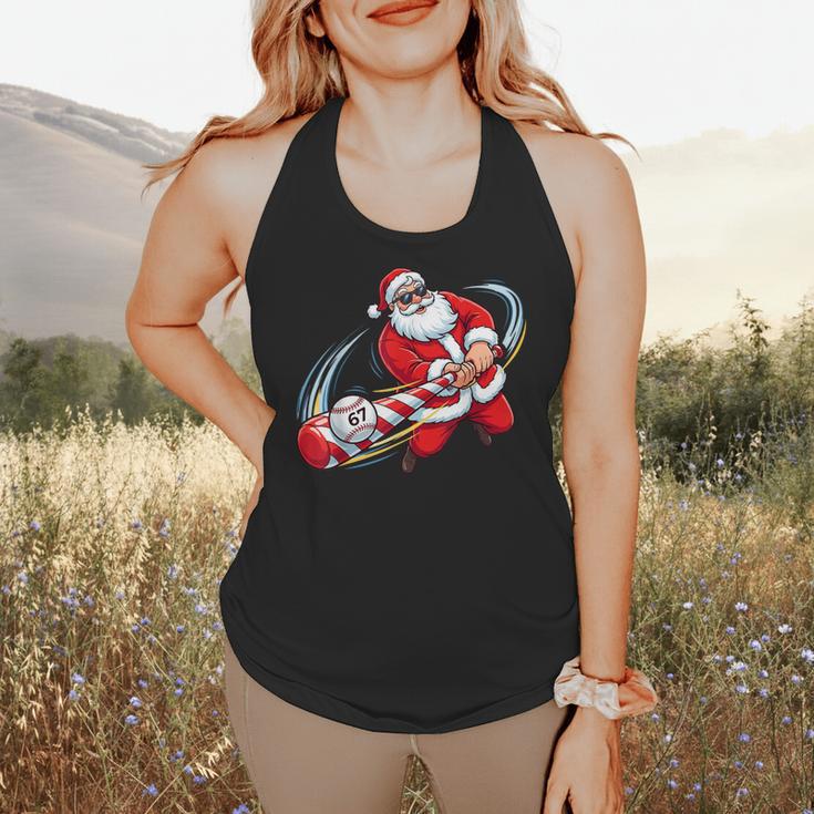 Baseball Santa 67 Christmas Xmas Pajamas Boys Flowy Tank