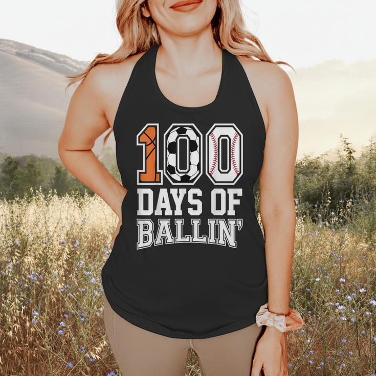 Baseball Soccer Basketball 100 Days Of School Flowy Tank
