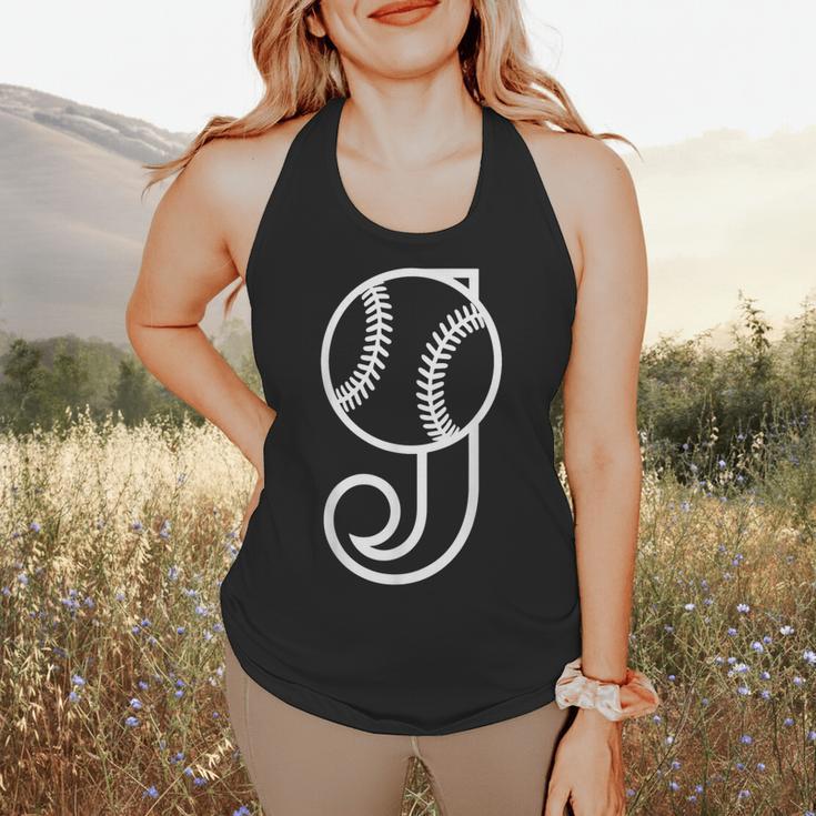 Baseball Sport Player Monogram Cool Initial Letter J Flowy Tank Baseball Sport Player Monogram Cool Initial Letter J Flowy Tank