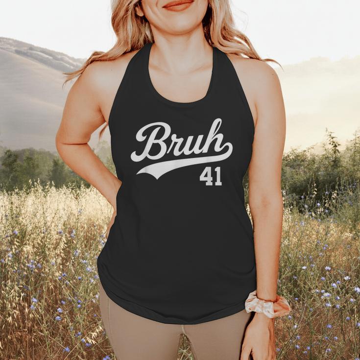 Bruh Baseball Style Number 41 Sports Bro Slang Meme Brother Flowy Tank