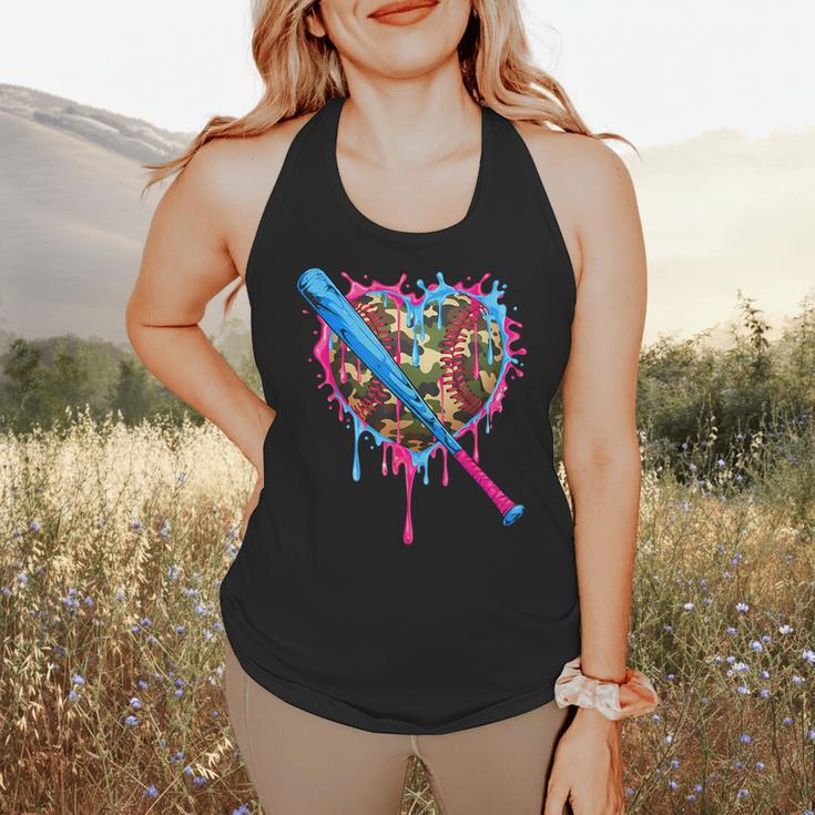 Camo Baseball Heart Drip Valentine Baseball Icecream Boys Flowy Tank