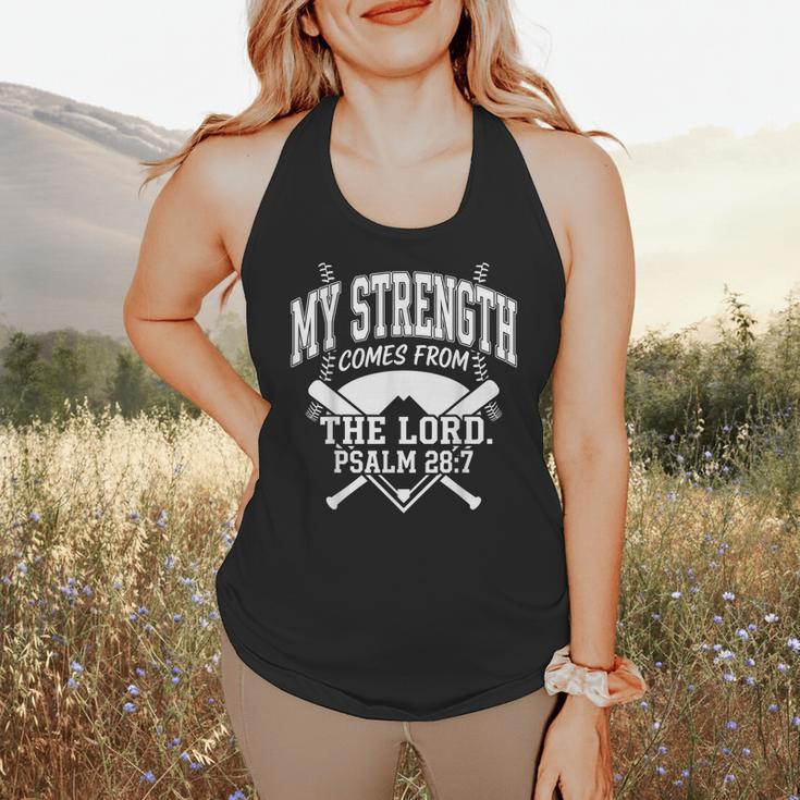 Christian Baseball My Strength Comes From The Lord Baseball Flowy Tank Christian Baseball My Strength Comes From The Lord Baseball Flowy Tank