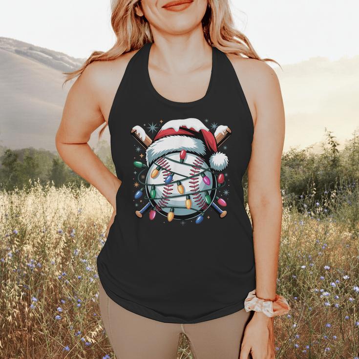 Christmas Baseball Boy Youth Kid Men Santa Hat Xmas Baseball Flowy Tank