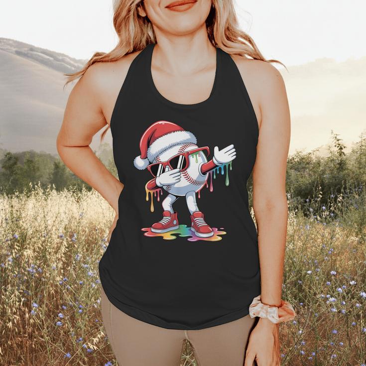 Christmas Baseball Ice Cream Dripping Santa Baseball Drip Flowy Tank Christmas Baseball Ice Cream Dripping Santa Baseball Drip Flowy Tank