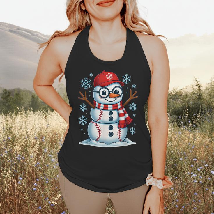 Christmas Baseball Snowman Xmas Pajamas Women Men Boys Flowy Tank Christmas Baseball Snowman Xmas Pajamas Women Men Boys Flowy Tank