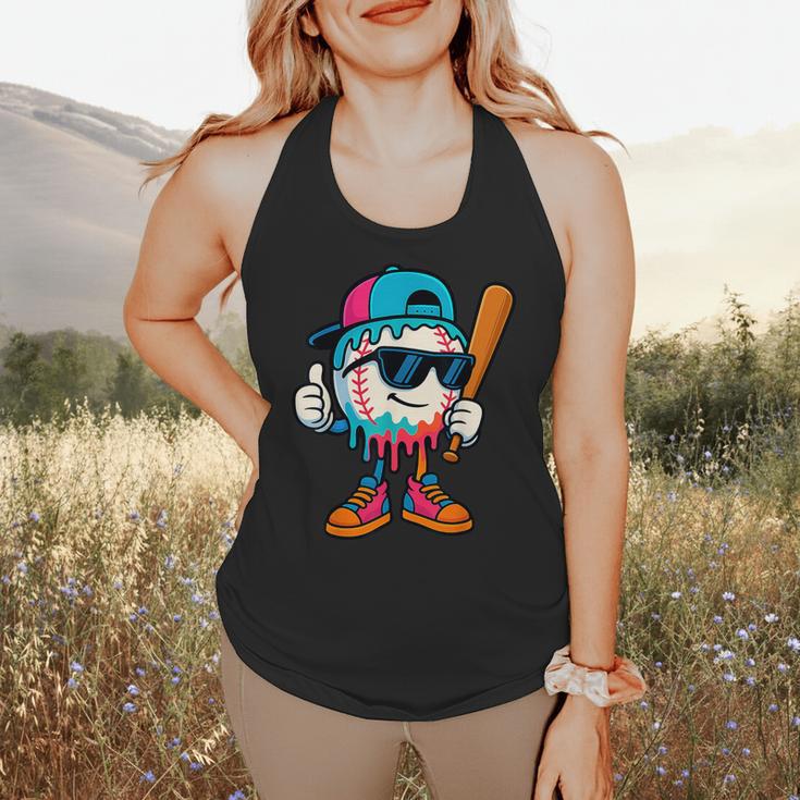 Cool Baseball Drip For Boys Ice Cream Drip Baseball Kids Flowy Tank Cool Baseball Drip For Boys Ice Cream Drip Baseball Kids Flowy Tank
