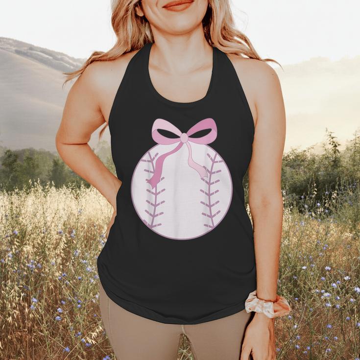 Coquette Baseball Mom Pink Bow Baseball Mama Flowy Tank Coquette Baseball Mom Pink Bow Baseball Mama Flowy Tank
