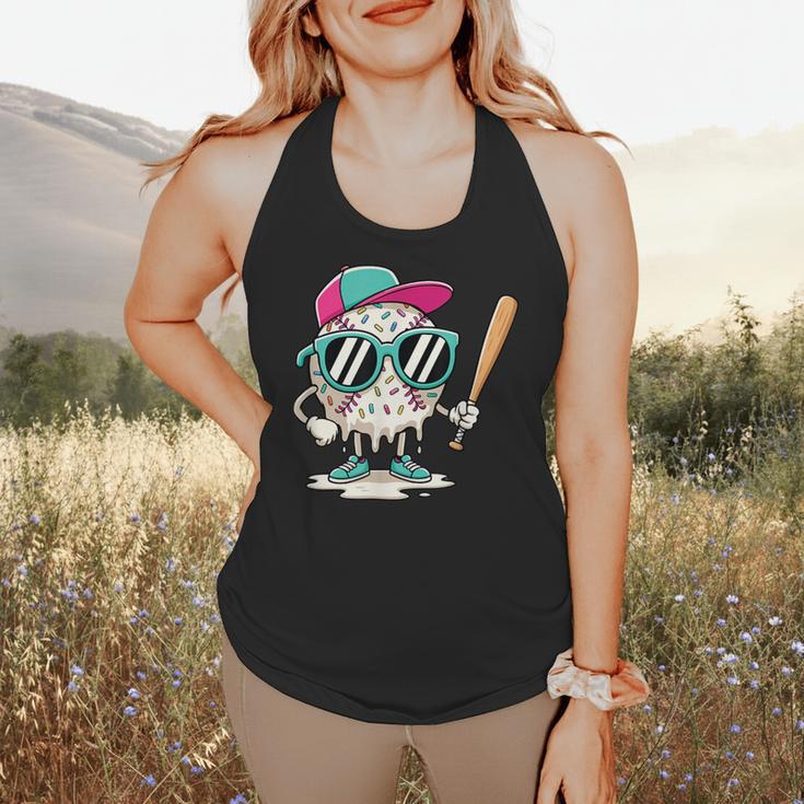 Dripping Baseball Baseball Lover Player Baseballer Flowy Tank