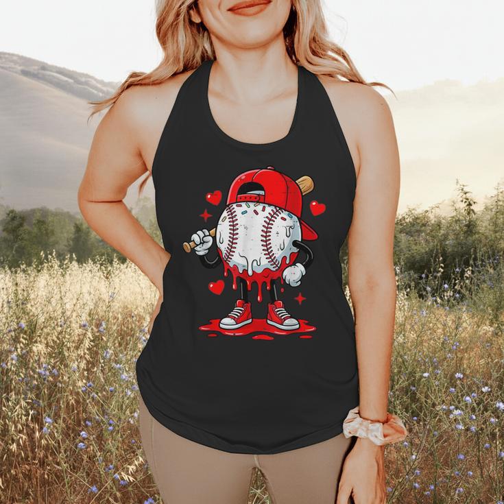 Game Day Baseball Drip Valentine Hearts Sport Lover Flowy Tank Game Day Baseball Drip Valentine Hearts Sport Lover Flowy Tank