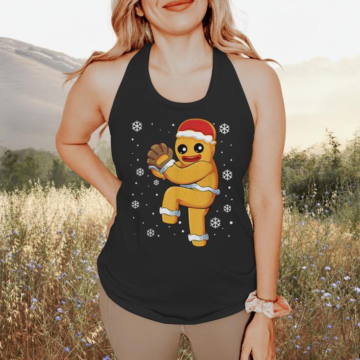 Gingerbread Man Baseball Christmas Flowy Tank Gingerbread Man Baseball Christmas Flowy Tank