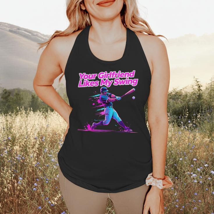Your Girlfriend Likes My Swing Baseball Quote Boys Men Flowy Tank Your Girlfriend Likes My Swing Baseball Quote Boys Men Flowy Tank