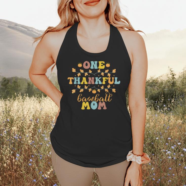 Groovy Retro One Thankful Baseball Mom Thanksgiving Fall Flowy Tank Groovy Retro One Thankful Baseball Mom Thanksgiving Fall Flowy Tank