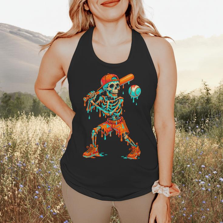 Halloween Baseball Skeleton Ice Cream Drip Baseball Boys Kid Flowy Tank Halloween Baseball Skeleton Ice Cream Drip Baseball Boys Kid Flowy Tank