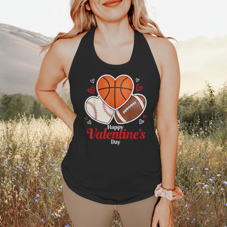 Happy Valentine’s Basketball Football Valentine Baseball Flowy Tank Happy Valentine’s Basketball Football Valentine Baseball Flowy Tank