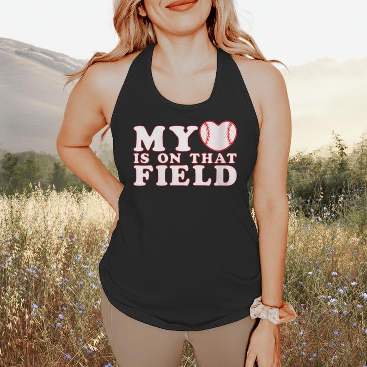 My Heart Is On That Court Baseball Mom Flowy Tank My Heart Is On That Court Baseball Mom Flowy Tank