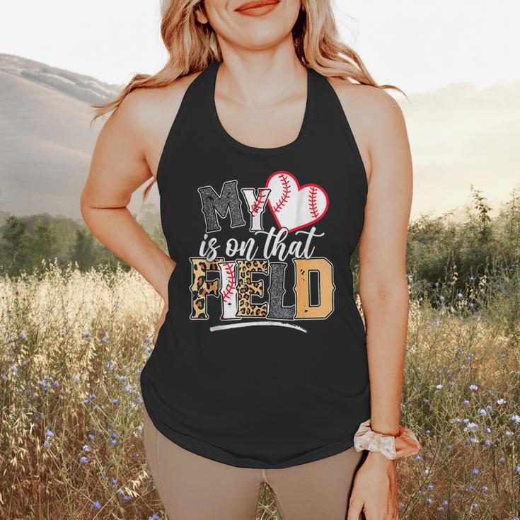 My Heart Is On That Field Mother's Day Baseball Mom Women Flowy Tank My Heart Is On That Field Mother's Day Baseball Mom Women Flowy Tank
