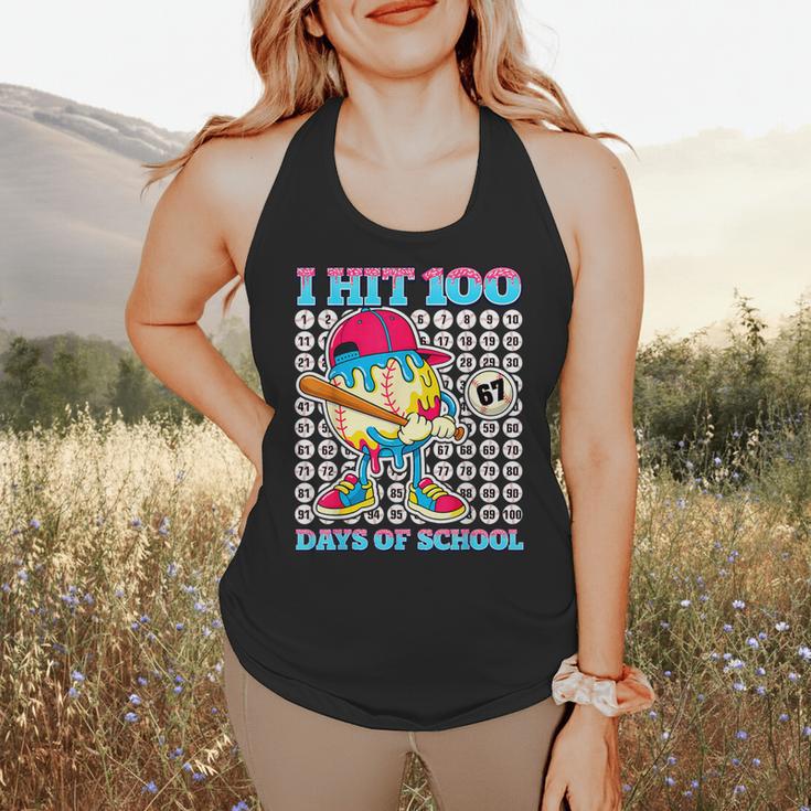 I Hit 100 Days Of School 67 Drip Baseball Boys Kids Flowy Tank