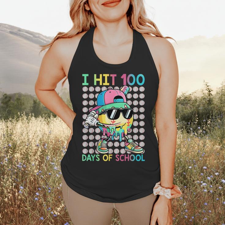 I Hit 100 Days Of School Baseball Drip 100th Day Of School Flowy Tank I Hit 100 Days Of School Baseball Drip 100th Day Of School Flowy Tank