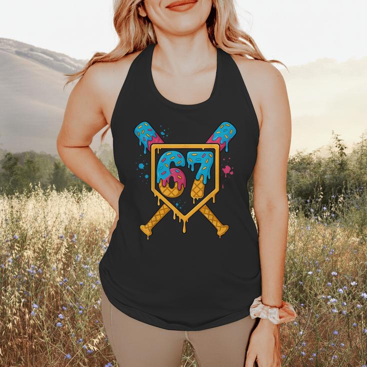 HUGvyn 67 Baseball Ice Cream Drip Six Seven Genz Alpha Slang Flowy Tank