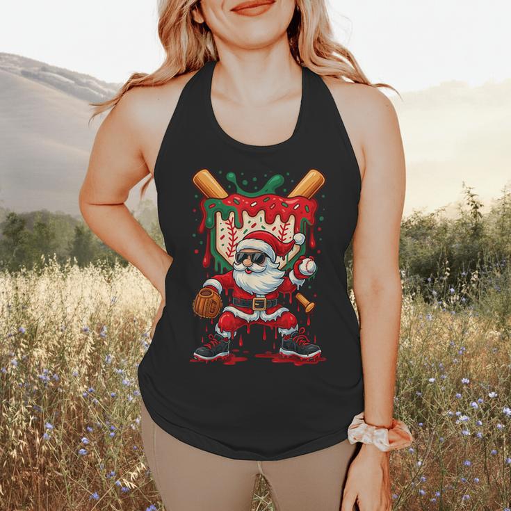 HUGvyn Santa Playing Baseball Ice Cream Drip Christmas Boys Flowy Tank