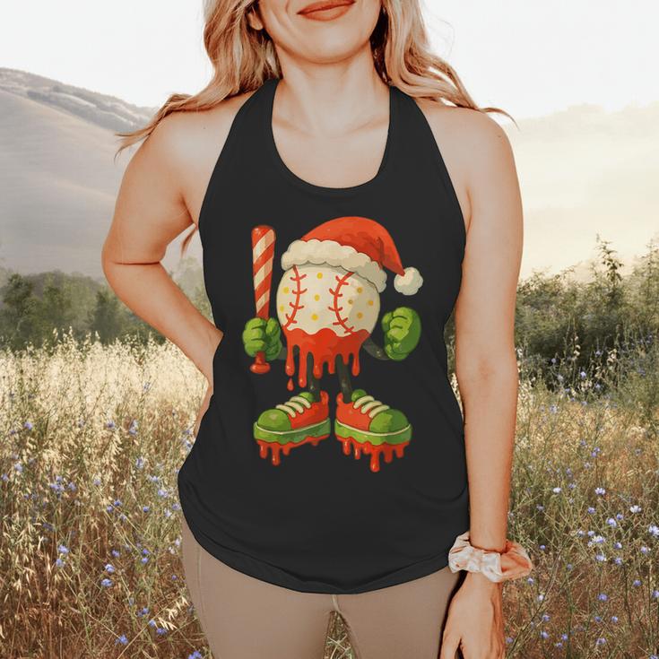 Ice Cream Drip Baseball Christmas Baseball Drip Candy Cane Flowy Tank Ice Cream Drip Baseball Christmas Baseball Drip Candy Cane Flowy Tank