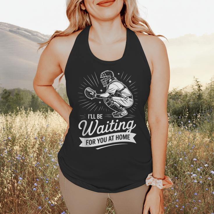 I'Ll Be Waiting For You At Home Baseball Flowy Tank I'Ll Be Waiting For You At Home Baseball Flowy Tank