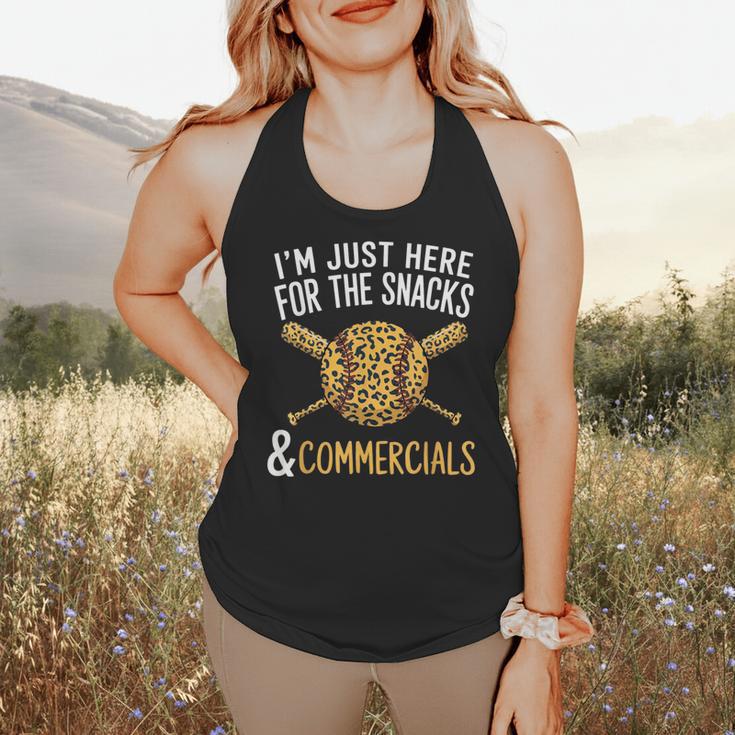 I'm Just Here For The Snacks And Commercials Baseball Flowy Tank I'm Just Here For The Snacks And Commercials Baseball Flowy Tank