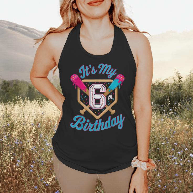 It's My 6th Birthday Baseball Fan Fun Party Celebration Flowy Tank It's My 6th Birthday Baseball Fan Fun Party Celebration Flowy Tank