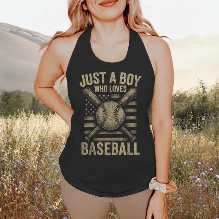 Just a Boy Who Loves Baseball Flowy Tank Just a Boy Who Loves Baseball Flowy Tank
