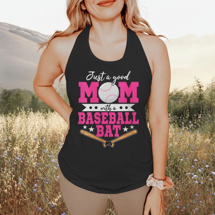 Just A Good Mom With A Baseball Bat Baseball Mom Flowy Tank Just A Good Mom With A Baseball Bat Baseball Mom Flowy Tank