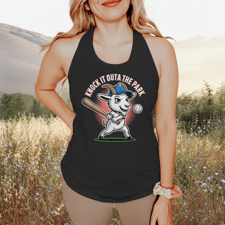 Knock It Outa The Park Baseball Goat Home Run Flowy Tank