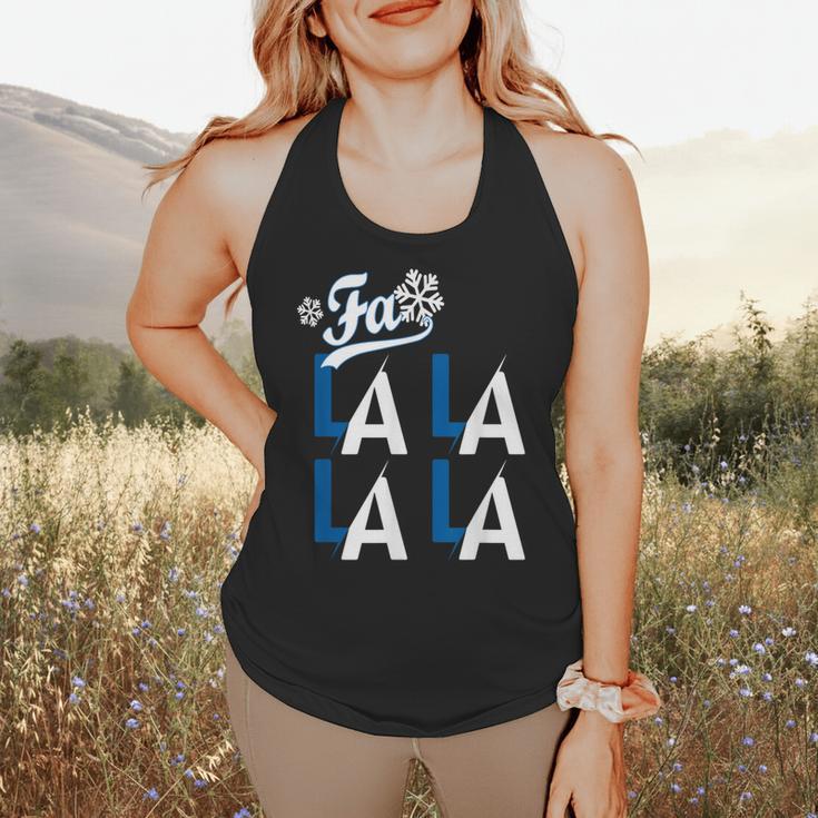LA Baseball Fan Christmas FA La La Holiday Blue Theme Flowy Tank LA Baseball Fan Christmas FA La La Holiday Blue Theme Flowy Tank