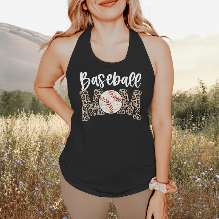 Leopard Baseball Mom Baseball Mama Retro Cute Mother's Day Flowy Tank