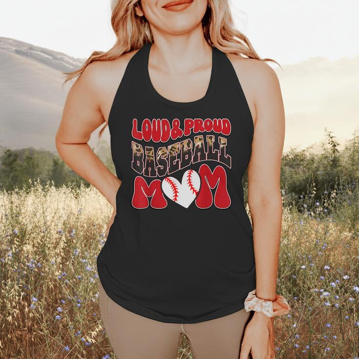 Loud Proud Baseball Mom Red Team Leopard Baseball Mom Squad Flowy Tank