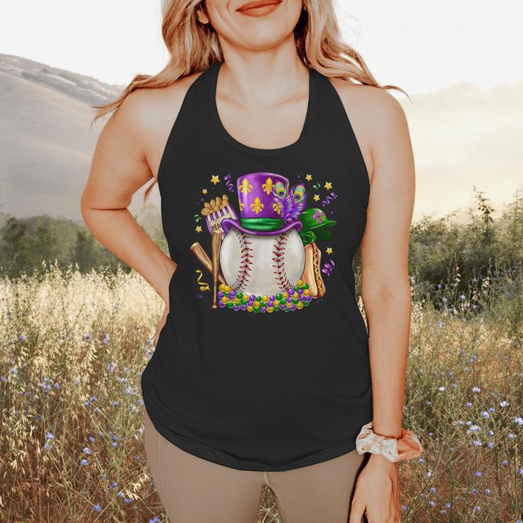 Mardi Gras Baseball Jester Hat Fleur De Lis Boys Girls Kids Flowy Tank