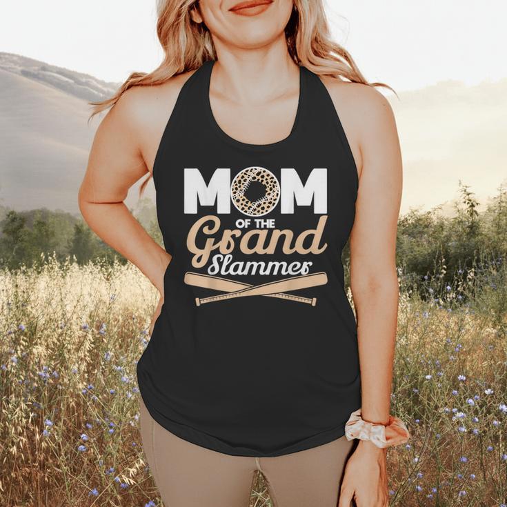 Mom Of The Grand Slammer Leopard Baseball Mom Flowy Tank