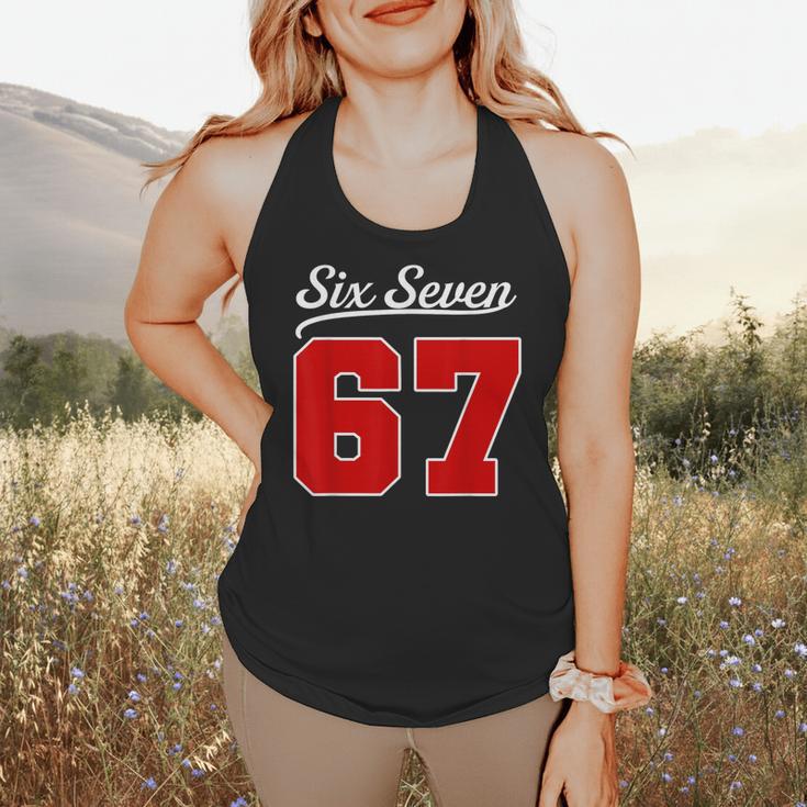 Number 67 Numbered Six Seven Baseball Jersey Style Team 67 Flowy Tank
