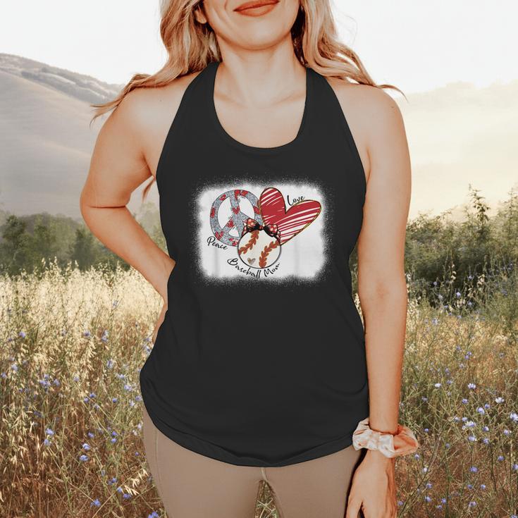 Peace Love Baseball Mom Mommy Flowy Tank Peace Love Baseball Mom Mommy Flowy Tank