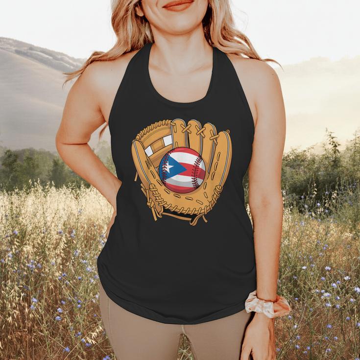 Puerto Rican Flag Baseball Player Boricua Pride Beisbol PR Flowy Tank