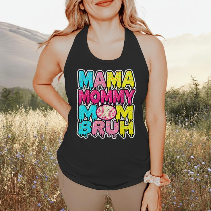 Retro Mama Mommy Mom Bruh Baseball Women Girls Flowy Tank