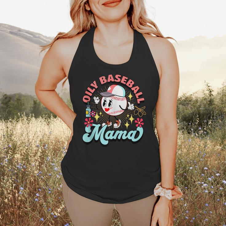 Retro Oily Baseball Mom Meme For Essential Oils Game Day Flowy Tank