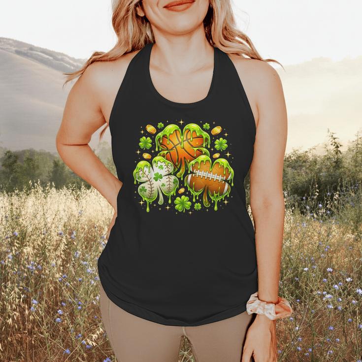 Shamrock Basketball Baseball Drip St Patrick's Day Boys Men Flowy Tank Shamrock Basketball Baseball Drip St Patrick's Day Boys Men Flowy Tank