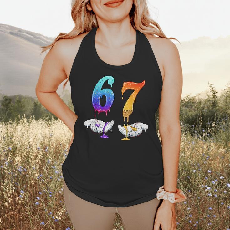 Six Seven Ice Cream Drip Cool Meme 67 Number Baseball Flowy Tank Six Seven Ice Cream Drip Cool Meme 67 Number Baseball Flowy Tank