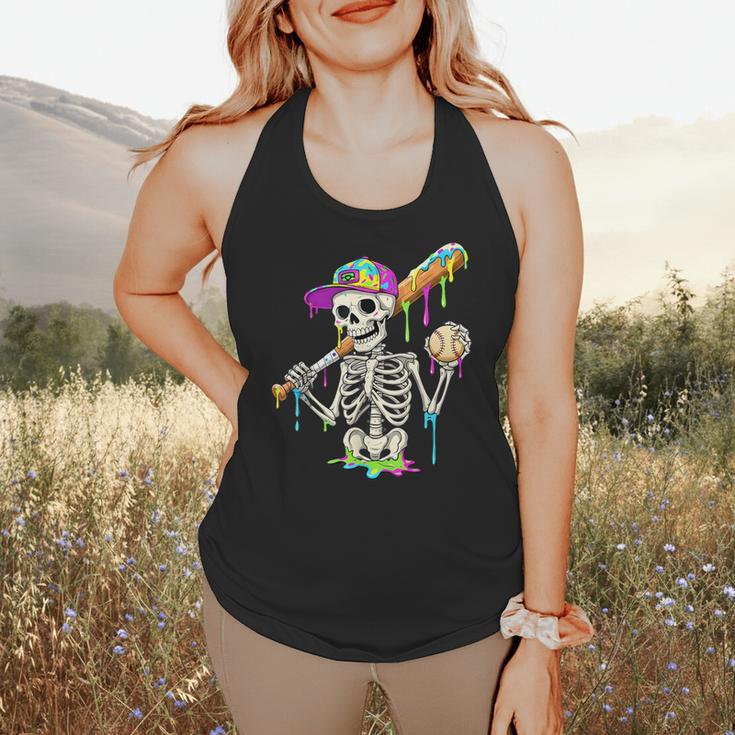 Skeleton Baseball Drip Boys Ice Cream Drip Youth Baseball Flowy Tank