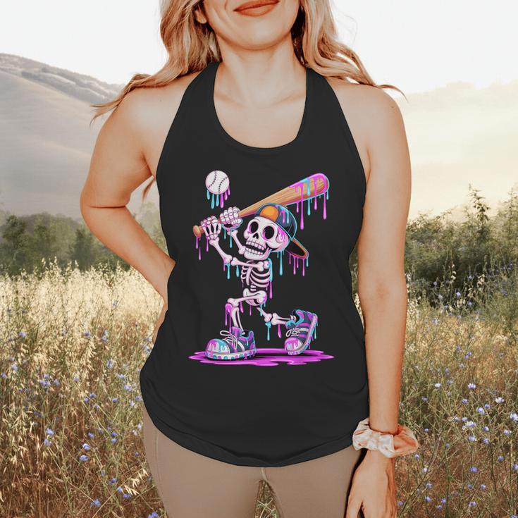 Skeleton Baseball Drip Boys Youth Kids Halloween Flowy Tank Skeleton Baseball Drip Boys Youth Kids Halloween Flowy Tank
