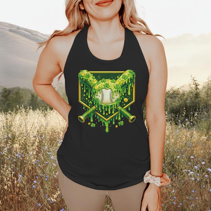 St Patrick's Day Baseball Boys Ice Cream Drip Youth Kids Flowy Tank