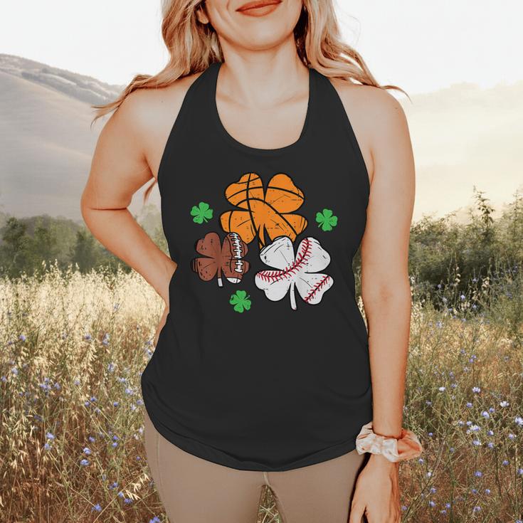 St Patricks Day Shamrock Basketball Baseball Men Boys Kids Flowy Tank